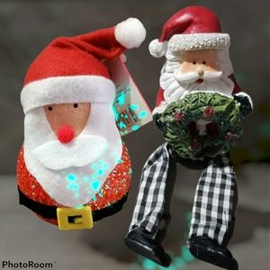 Santa claus Christmas Bundle light up Santa shelf sitting Santa